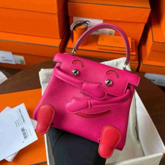 Hermes Kelly Doll Quelle Idole Bag in Rose Mexico Swift Calfskin