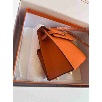 Hermes Kelly En Desordre 20 Handmade Bag in Orange Epsom Calfskin