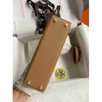 Hermes Kelly Mini II Sellier Handmade Bag In Chai Epsom Calfskin