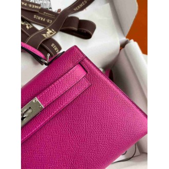 Hermes Kelly Mini II Sellier Handmade Bag In Rose Purple Epsom Calfskin