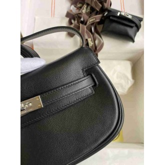 Hermes Kelly Moove Handmade Bag in Black Swift Calfskin