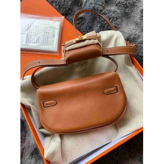 Hermes Kelly Moove Handmade Bag in Gold Swift Calfskin