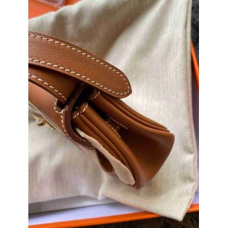 Hermes Kelly Moove Handmade Bag in Gold Swift Calfskin