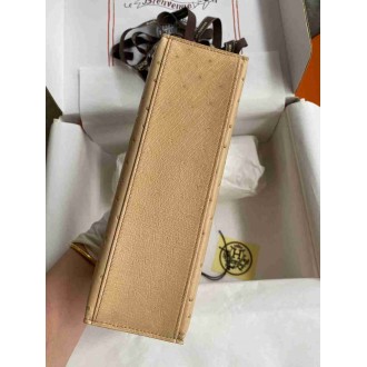 Hermes Kelly Pochette Handmade Bag In Chai Ostrich Leather