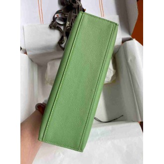 Hermes Kelly Pochette Handmade Bag in Vert Criquet Swift Calfskin