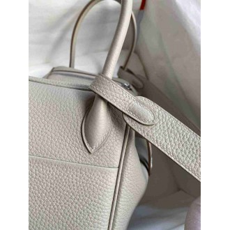 Hermes Lindy 26 Handmade Bag In Beton Clemence Leather
