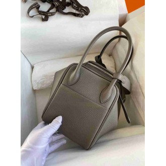 Hermes Lindy 26 Handmade Bag In Etain Clemence Leather
