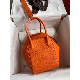 Hermes Lindy 26 Handmade Bag In Orange Clemence Leather