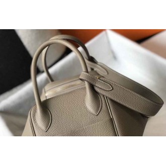 Hermes Lindy 30cm Bag In Grey Clemence Leather