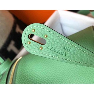 Hermes Lindy Mini Bag In Vert Criquet Clemence Calfskin