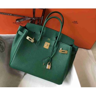 Hermes Malachite Clemence Birkin 30cm Bag