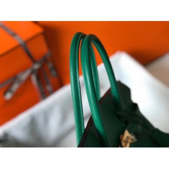 Hermes Malachite Clemence Birkin 35cm Bag