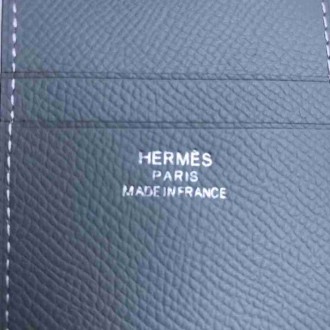Hermes MC2 Euclide Card Holder In Blue Lin Epsom Leather
