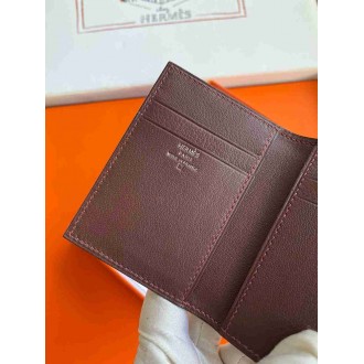 Hermes MC2 Euclide Card Holder in Bordeaux Shiny Alligator Leather