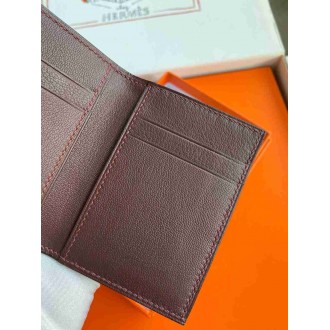 Hermes MC2 Euclide Card Holder in Bordeaux Shiny Alligator Leather