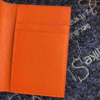 Hermes MC2 Euclide Card Holder In Orange Epsom Leather
