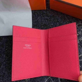 Hermes MC2 Euclide Card Holder In Rose Lipstick Epsom Leather