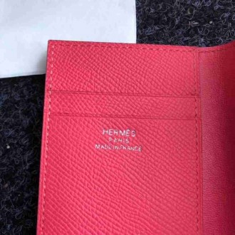Hermes MC2 Euclide Card Holder In Rose Lipstick Epsom Leather