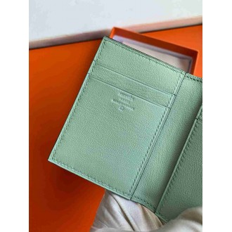 Hermes MC2 Euclide Card Holder in Vert D'eau Matte Alligator Leather