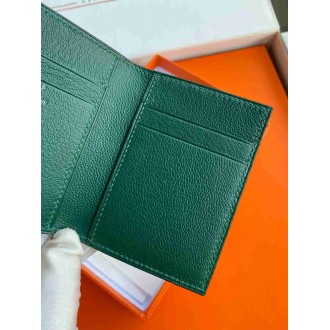 Hermes MC2 Euclide Card Holder in Vert Emeraud Shiny Alligator Leather
