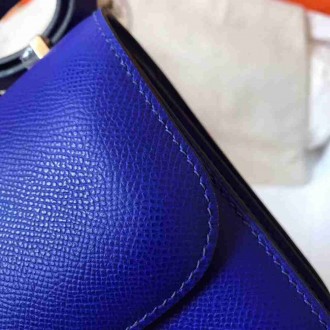 Hermes Mini Constance 18cm Epsom Blue Electric Bag