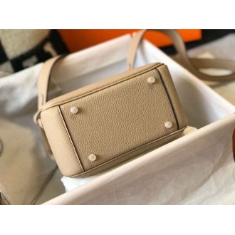 Hermes Mini Lindy Bag In Trench Clemence Leather
