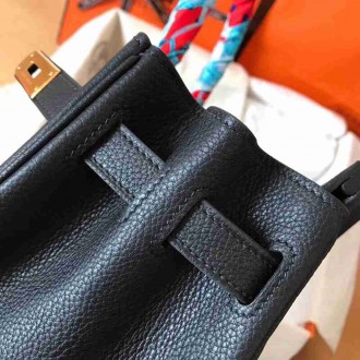 Hermes Noir Birkin 30cm Clemence Handmade Bag