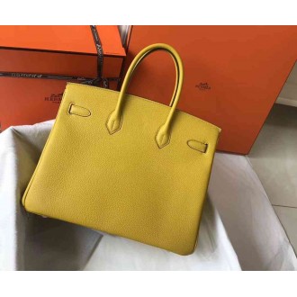 Hermes Yellow Clemence Birkin 35cm Bag