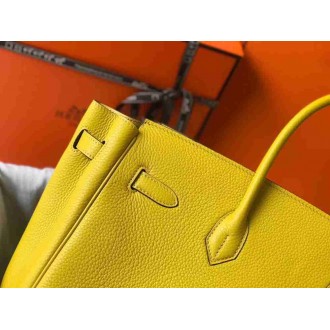 Hermes Yellow Clemence Birkin 35cm Bag