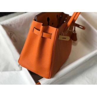 Hermes Orange Clemence Birkin 30cm Bag