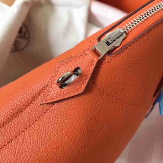 Hermes Orange Clemence Bolide 35cm Handmade Bag