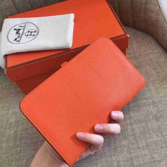 Hermes Orange Dogon Duo Combined Wallet