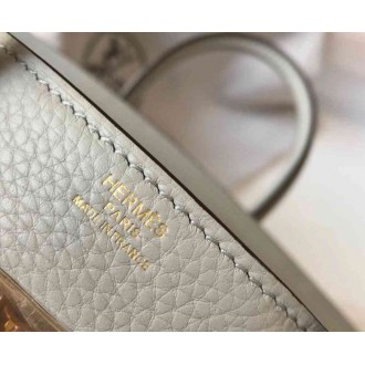 Hermes Pearl Grey Clemence Birkin 30cm Bag GHW