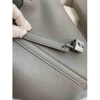 Hermes Picotin Lock 18 Handmade Bag in Gris Meyer Clemence Leather