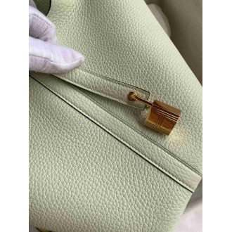 Hermes Picotin Lock 18 Handmade Bag in Vert Fizz Clemence Leather