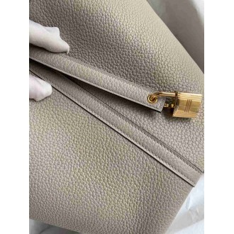 Hermes Picotin Lock 22 Handmade Bag in Gris Asphalt Clemence Leather