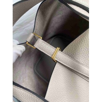 Hermes Picotin Lock 22 Handmade Bag in Gris Asphalt Clemence Leather