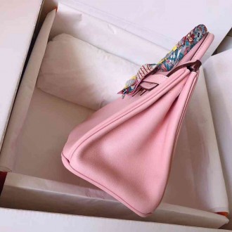 Hermes Pink Birkin 25cm Swift Handmade Bag