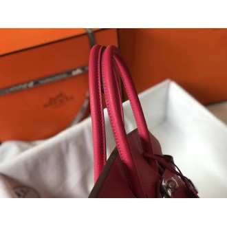Hermes Rose Red Clemence Birkin 35cm Bag