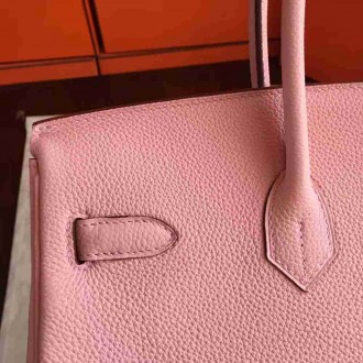 Hermes Pink Clemence Birkin 40cm Handmade Bag