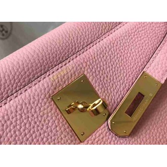 Hermes Pink Clemence Kelly 32cm Retourne Bag