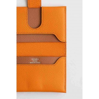Hermes R.M.S Card Holder in Apricot Evergrain Calfskin
