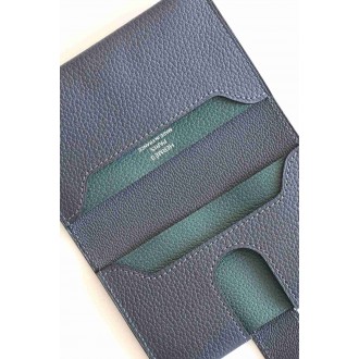Hermes R.M.S Card Holder in Blue Nuit Evergrain Calfskin