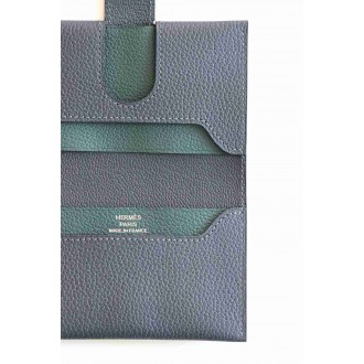 Hermes R.M.S Card Holder in Blue Nuit Evergrain Calfskin