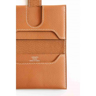 Hermes R.M.S Card Holder in Gold Evergrain Calfskin