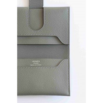 Hermes R.M.S Card Holder in Gris Meyer Evergrain Calfskin