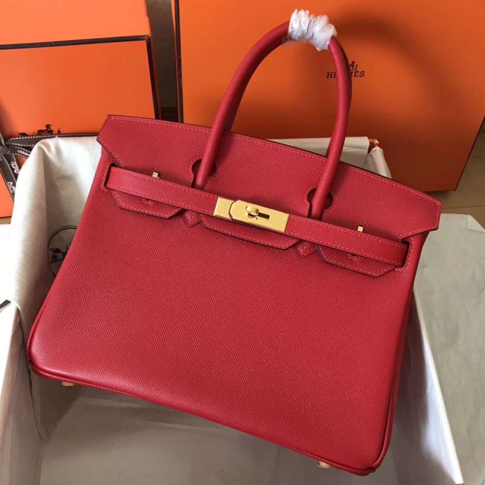 Hermes Red Birkin 30cm Epsom Handmade Bag