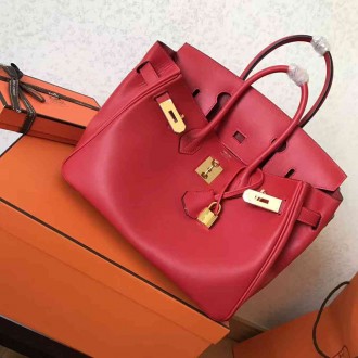 Hermes Red Birkin 30cm Swift Handmade Bag