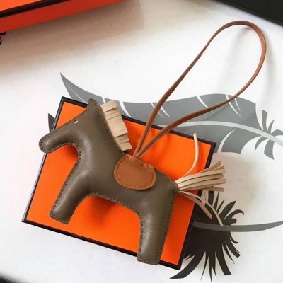 Hermes Rodeo Horse Bag Charm In Taupe Camarel Beige Leather