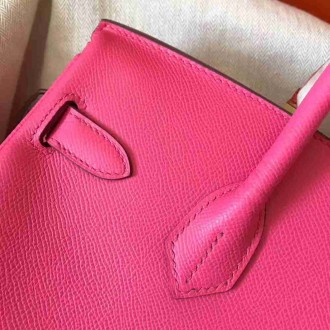 Hermes Rose Lipstick Birkin 30cm Epsom Handmade Bag